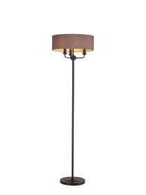 DK1058  Banyan 45cm 3 Light Floor Lamp Matt Black; Taupe